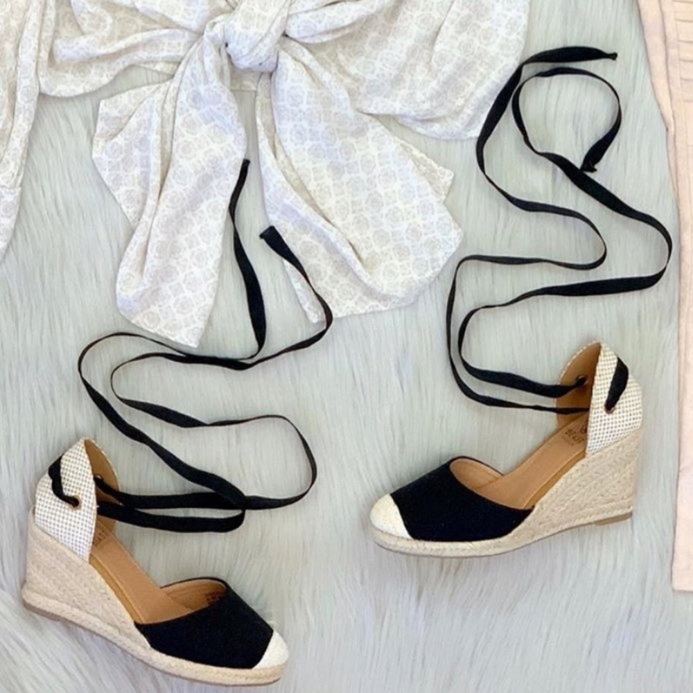Lace up wedge sandals